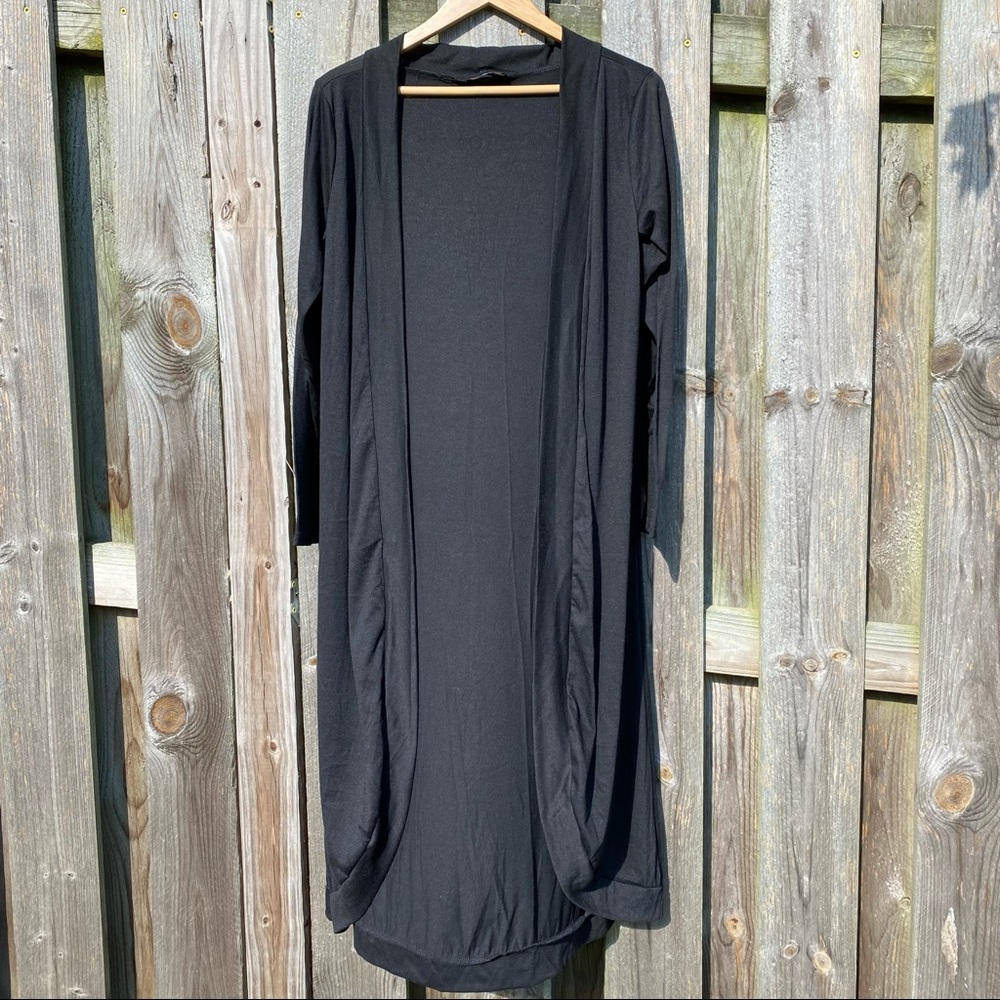NEW Long Black Lightweight Open Cardigan Boho Business Casual Neutral